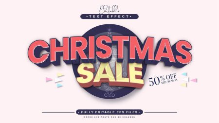 Illustration for Editable christmas sale promotional tools text effect.typhography logo - Royalty Free Image