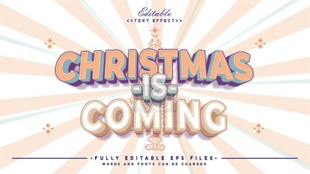 Téléchargez les photos : Modifiable Noël est à venir texte effect.typhography logo - en image libre de droit