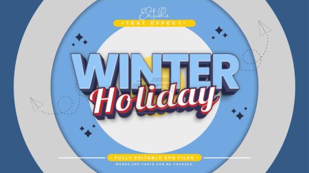 Téléchargez les photos : Éditable hiver vacances texte effect.typhography logo - en image libre de droit