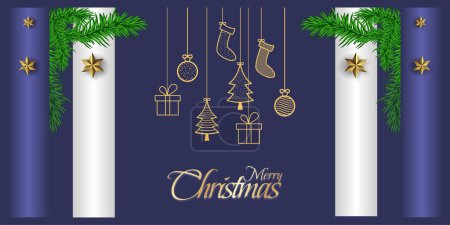 Foto de Navidad banner fondo diseños con adornos - Imagen libre de derechos