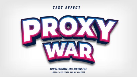 Ilustración de Editable proxy war text effect.typhography logo - Imagen libre de derechos