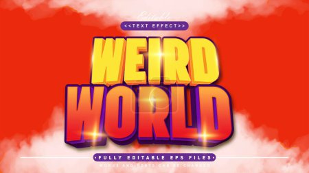 Illustration for Editable weird world text effect.typhography logo - Royalty Free Image