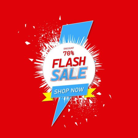 Téléchargez les photos : Conception arrondie de bannière de vente flash rugueuse - en image libre de droit