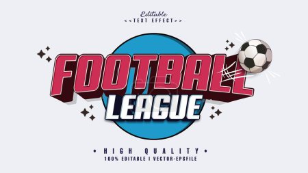 Foto de Liga de fútbol editable texto effect.typhography logo - Imagen libre de derechos
