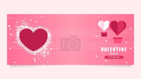 Téléchargez les photos : Conception de bannière de jour de valentinde de formes de coeur avec l'espace de copie - en image libre de droit