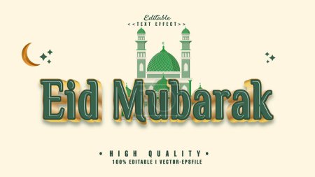 Téléchargez les photos : Éditable eid moubarak text effect.typhography logo - en image libre de droit