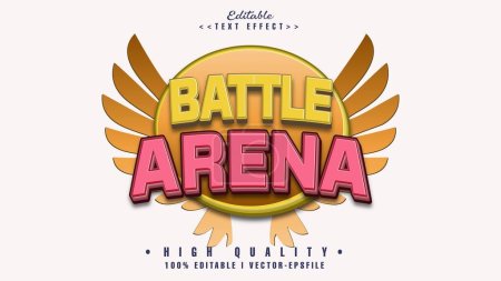 Illustration for Editable battle arena text effect.typhography logo - Royalty Free Image