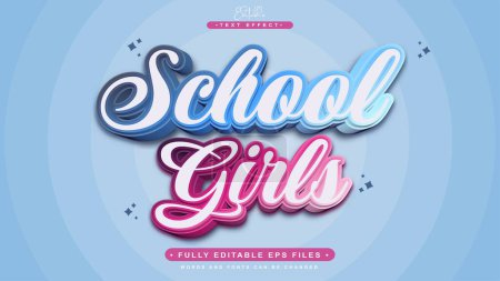 Téléchargez les photos : Éditable école filles texte effect.typhography logo - en image libre de droit