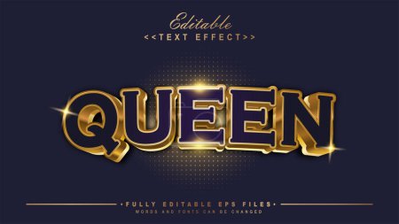 Foto de Logo editable reina de oro effect.typhography texto - Imagen libre de derechos