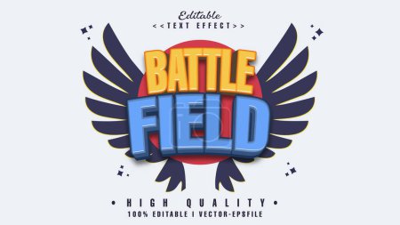 Illustration for Editable battle field text effect.typhography logo - Royalty Free Image
