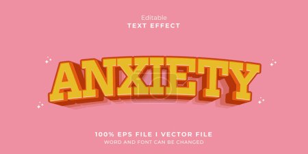 editable 3d anxiety text effect.typhography logo