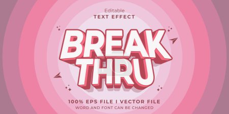 Illustration for Editable break thru text effect - Royalty Free Image