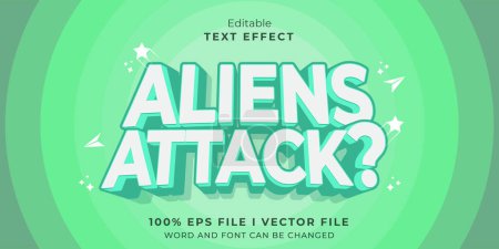 Téléchargez les photos : Modifiable vert extraterrestres attaque effet texte - en image libre de droit