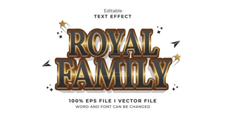 Illustration for Editable royal family text effect - Royalty Free Image