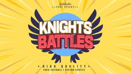 Illustration for Editable knights battles text effect - Royalty Free Image