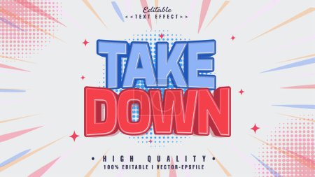 Illustration for Editable take down text effect - Royalty Free Image