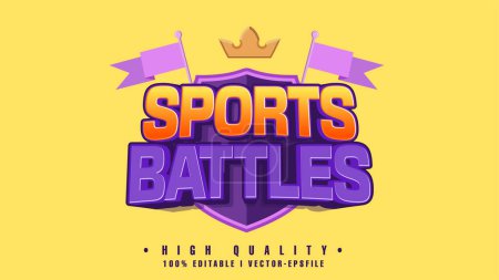 Illustration for Editable sports battles text effect.typhography logo - Royalty Free Image