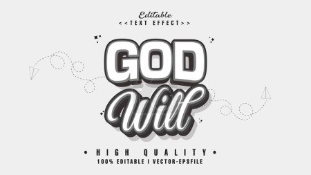 Illustration for Editable god will  text effect - Royalty Free Image