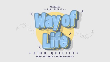 Illustration for Editable way of life text effect - Royalty Free Image