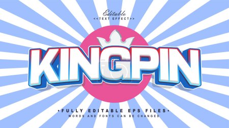 Illustration for Editable modern kingpin text effect - Royalty Free Image