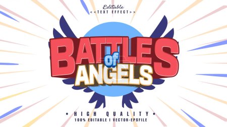 Illustration for Editable battles of angels text effect - Royalty Free Image