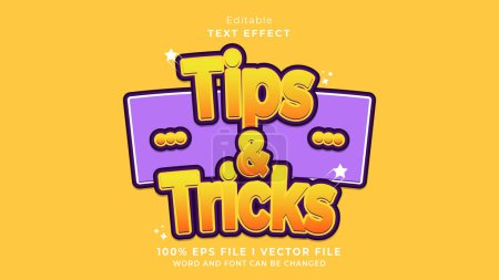 editable tips and tricks text effect