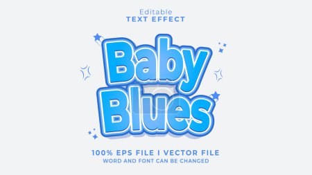 Illustration for Editable baby blues text effect - Royalty Free Image