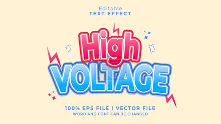 Illustration for Editable high voltage text effect - Royalty Free Image
