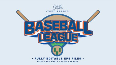 Téléchargez les photos : Effet texte modifiable ligue de baseball - en image libre de droit