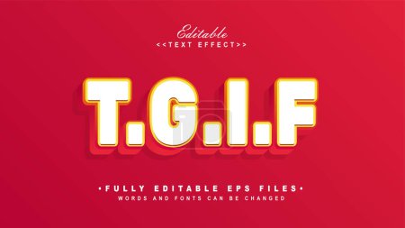 editable white thank god is friday text effect