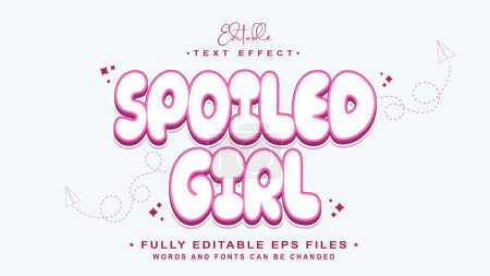 sticker style spoiled girl text effect