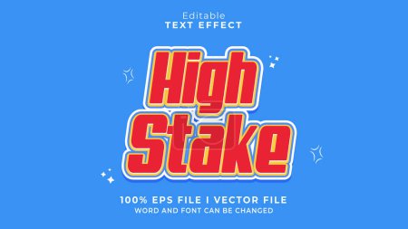 Illustration for Editable high stake text effect - Royalty Free Image