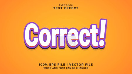 Illustration for Editable modern correct text effect - Royalty Free Image