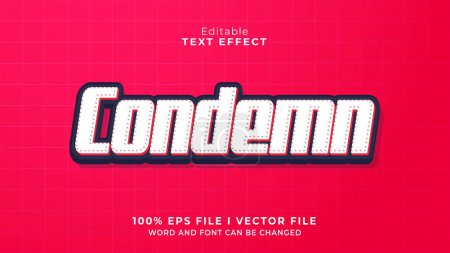 Illustration for Editable modern condemn text effect - Royalty Free Image
