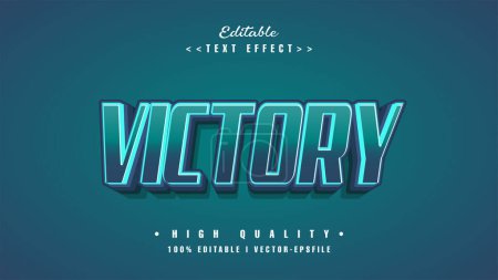 Illustration for Editable victory text effect.typhography logo - Royalty Free Image
