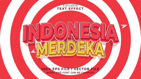 efecto de texto editable indonesia merdeka