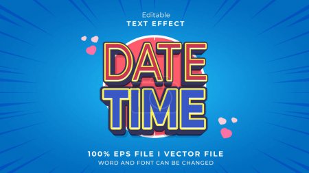 editable date time text effect
