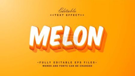 Illustration for Editable white melon text effect - Royalty Free Image