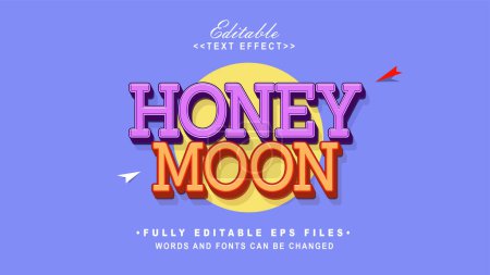 Illustration for Editable honey moon text effect - Royalty Free Image