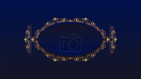 Téléchargez les photos : Doré et noir cadre ovale avec fleurir - en image libre de droit