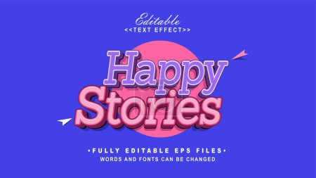 Illustration for Editable happy stories text effect - Royalty Free Image