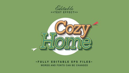 Illustration for Editable cozy home text effect - Royalty Free Image