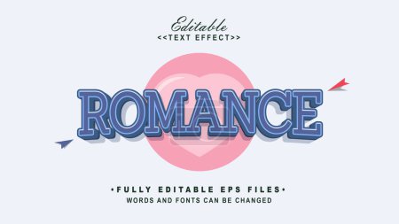 Illustration for Editable romance text effect.typhography logo - Royalty Free Image
