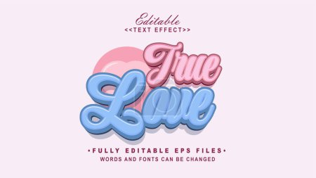 Illustration for Handwritten style true love text effect - Royalty Free Image