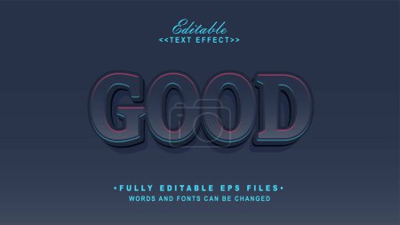 Illustration for Editable good text effect.typhography logo - Royalty Free Image