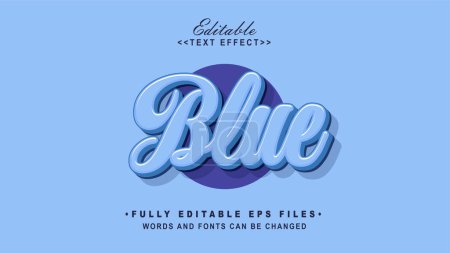 Illustration for Editable blue text effect.typhography logo - Royalty Free Image