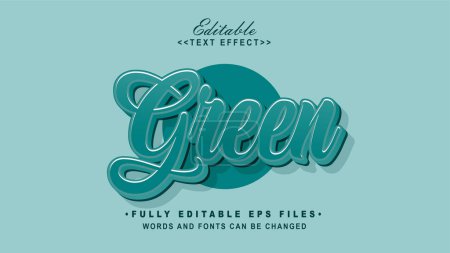 Illustration for Editable green text effect.typhography logo - Royalty Free Image