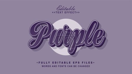 Illustration for Editable purple text effect.typhography logo - Royalty Free Image