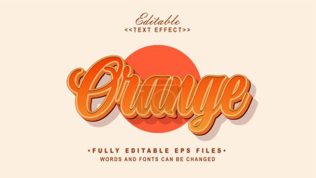 Illustration for Editable orange text effect.typhography logo - Royalty Free Image