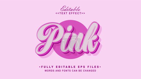 Illustration for Editable pink text effect.typhography logo - Royalty Free Image
